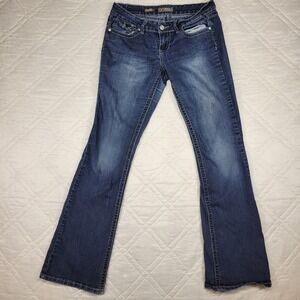 YMI jeans distressed bootcut blue jeans size 9 juniors‎